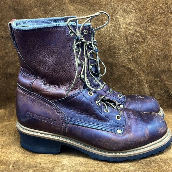 Carolina Brown Leather Logger Boots - Picture 2 of 6